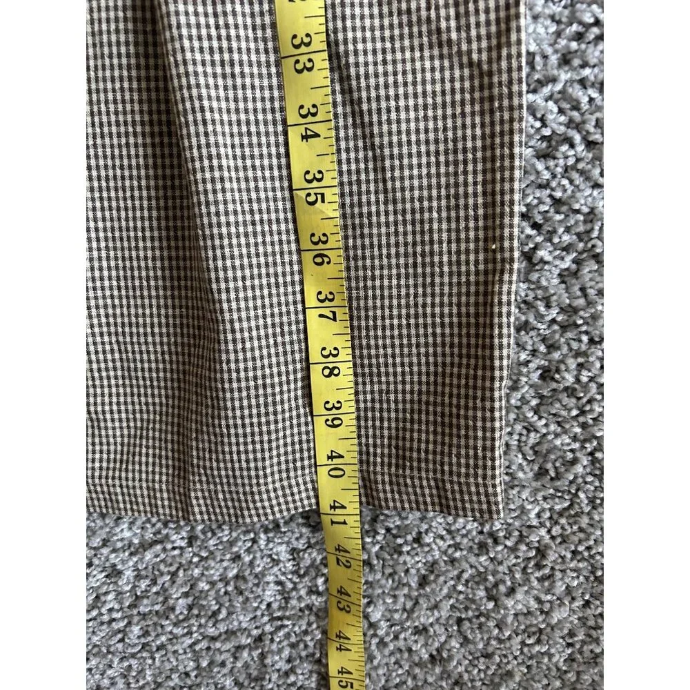 St. Agni Womens Sz Medium Linen Midi Forme Dress Brown Checkered Cotton - Picture 14 of 14
